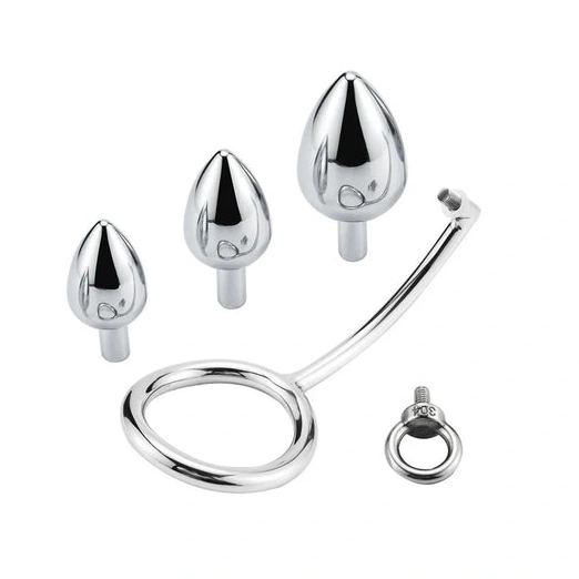 Steel Stainless 4663 Set DiscreetChoice Cock Hook Ring with Anal 0314